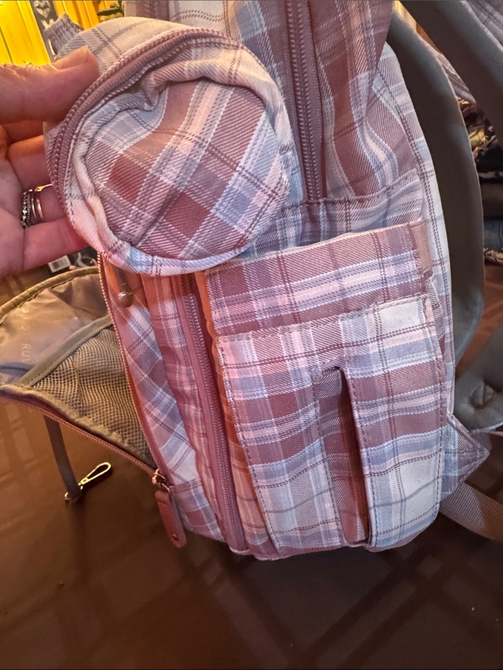 Rwalino Pink Plaid Diaper Bag - Picture 4 of 7